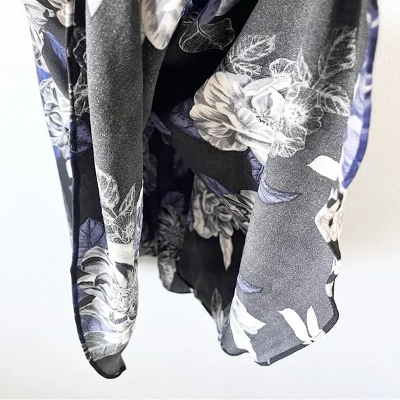 City Chic Epic Floral Black Blue Belted Fit & Flare Belted Dress - Picture 7 of 11